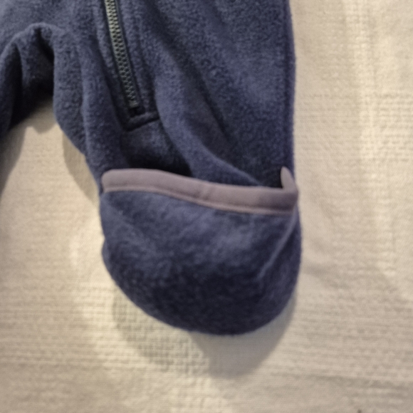 Columbia 0-3 months blue fleece zip up 1 piece bunting suit bear ears EUC - Picture 4 of 7